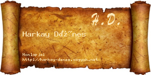 Harkay Dénes névjegykártya